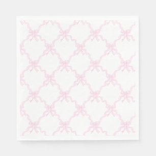 Preppy Rosa Bows Trellis First Birthday Ribbonerie Pappersservett