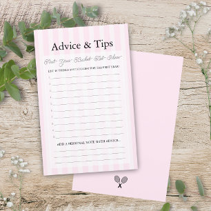 Preppy Rosa Bucket List Råd Baby Shower Lek