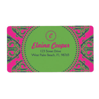 Preppy Rosa Damask Fraktsedel