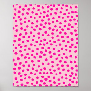 Preppy Rosa Dots Modern Animal Print Spots Poster