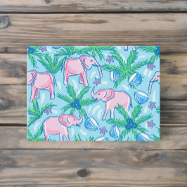 Preppy Rosa Elephant Anteckningskort