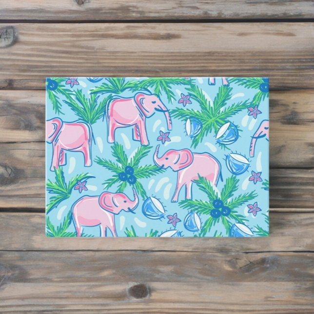 Preppy Rosa Elephant Anteckningskort (Skapare uppladdad)