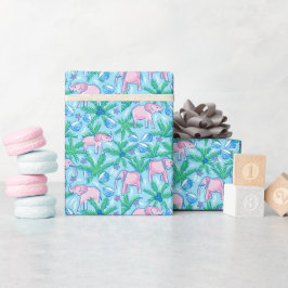 Preppy Rosa Elephant Presentpapper