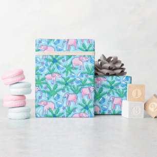Preppy Rosa Elephant Presentpapper