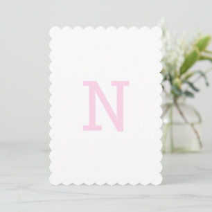 Preppy Rosa Ginger Burk Monogram First Banner Inbjudningar