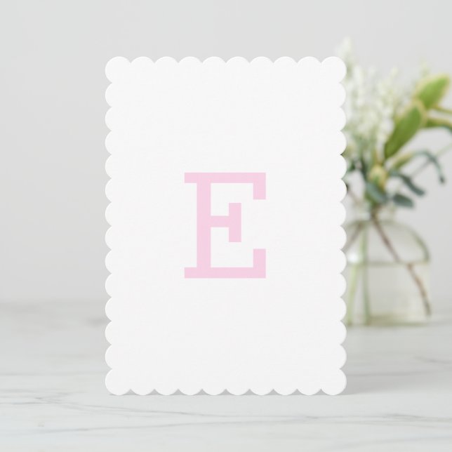 Preppy Rosa Ginger Krukmonogram Första Banner Inbjudningar (Stående Fram)