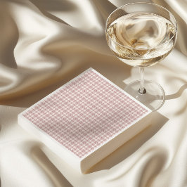Preppy rosa gingham country bröllopsdusch pappersservett