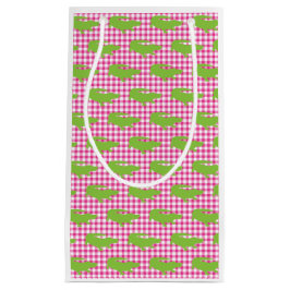 Preppy Rosa Gingham Grönt Alligator Southern Rolig