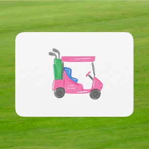 Preppy Rosa Golf Cart Anpassningsbar Anteckningskort