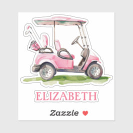 Preppy Rosa Golf Cart Personlig Klistermärken