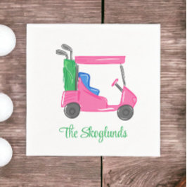 Preppy Rosa Golf Cart Personlig Pappersservett