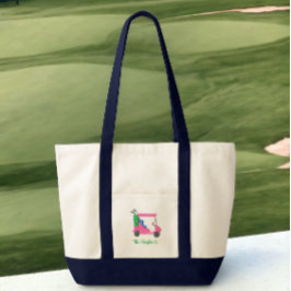 Preppy Rosa Golfvagn Personlig Tygkasse