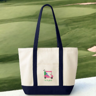 Preppy Rosa Golfvagn Personlig Tygkasse