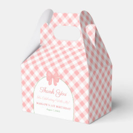 Preppy Rosa Grönt Gingham Ribbon Girl Birthday Presentaskar