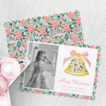 Preppy Rosa & Grönt Handflatan Beach-julklapp Julkort<br><div class="desc">PreppyPrint.com - Fira jul i stil! Lägg till personligens beröring till de här julkorten. Överför den här designen även till de produkter du vill ha! Klicka på "Ta bort från baksidan av kortet" under "Logotyp & Oberoende Creator Mark" för att ta bort QR-koden från baksidan av kortet. Besök min designerbutik,...</div>