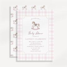 Preppy Rosa Gunghäst Baby Shower 