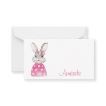 Preppy Rosa Heart Bow Bunny