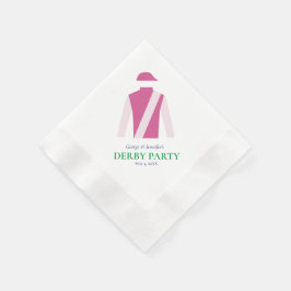 Preppy Rosa Jockey Silke Derby Party Personalize Pappersservett