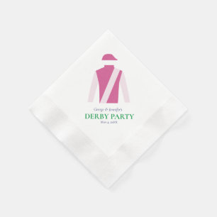 Preppy Rosa Jockey Silke Derby Party Personalize Pappersservett