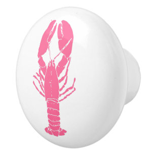 Preppy Rosa Lobster på White Knopp