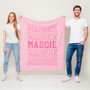 Preppy Rosa Monogram Namn Blanket Fleecefilt