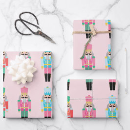 Preppy Rosa Nutcracker Wrapping Papper Lakan