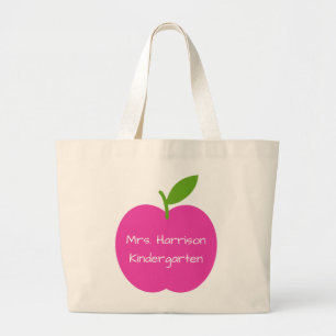 Preppy rosa- och gröntlärare Apple personlig Jumbo Tygkasse