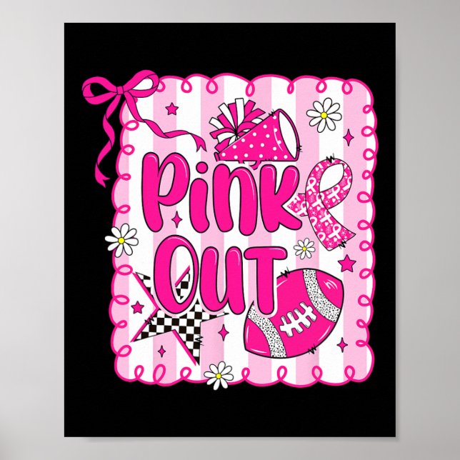 Preppy Rosa Out Footette Breast Cancer Awar Poster (Framsidan)