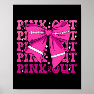 Preppy Rosa Out Footll Tackle Breast Cancer Awaren Poster