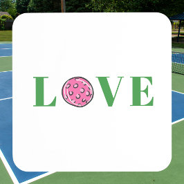 Preppy Rosa Pickleball Kärlek Beverage Coaster Underlägg