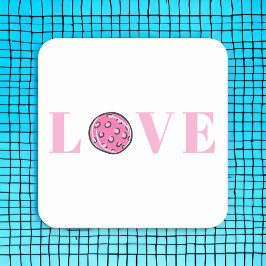 Preppy Rosa Pickleball KÄRLEKsfest Underlägg Papper Kvadrat