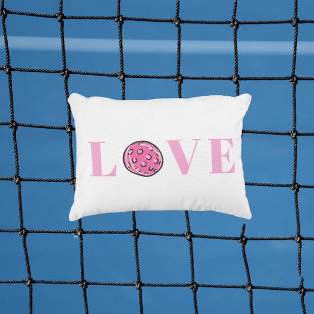 Preppy Rosa Pickleball Rosa Kärlek Prydnadskudde (Skapare uppladdad)