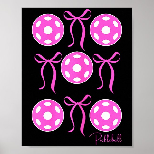 Preppy rosa pickleball-tröja tjejer älskar spela poster (Framsidan)