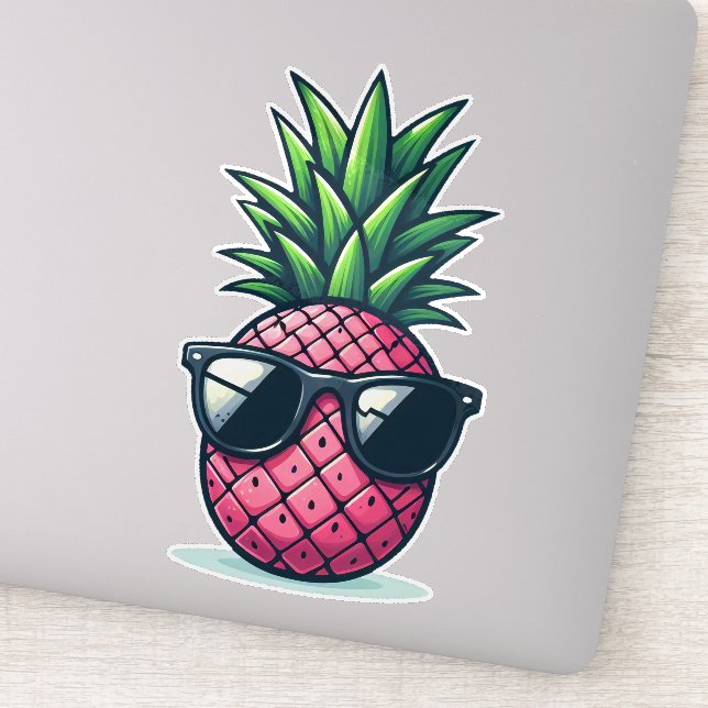 Preppy Rosa Pineapple Klistermärken (Detalj)