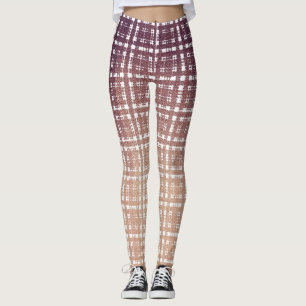 Preppy rosa plädmode leggings