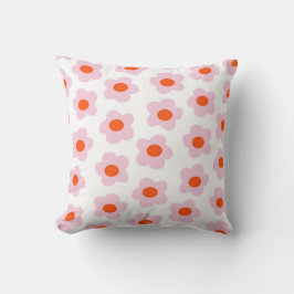 Preppy Rosa Red Hippie Flower Mönster Kudde