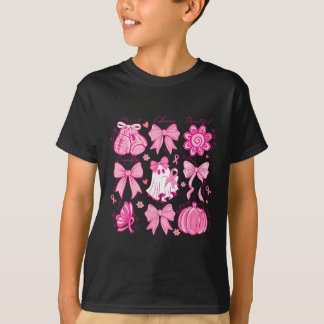 Preppy Rosa Ribbon Halloween Ghost Breast Cancer A T Shirt