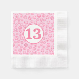 Preppy Rosa Smile Ansikte Pappersservett