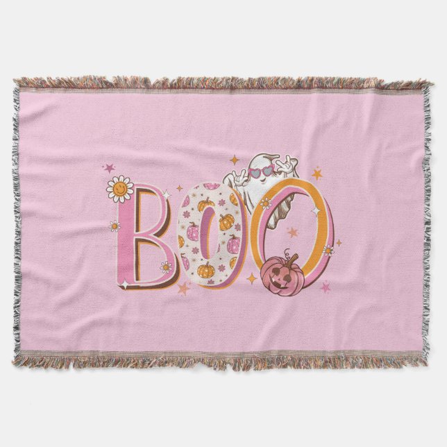 Preppy Rosa Spootacular Boo Halloween Filt (Framsidan)