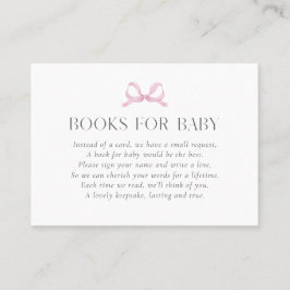 Preppy Rosa Stripe Bow "Bokar for Baby"-flickkort Visitkort