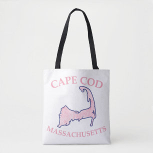 Preppy Rosa Stripe Cape Cod Silhouette Shoulder Tygkasse
