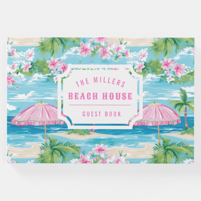 Preppy Rosa Umbrella | Beach House Guest Bok (Framsida)