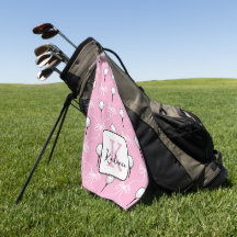 Preppy Rosa Vit Bågmönster Monogram