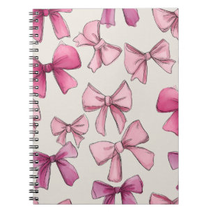 Preppy Rosa Whimsical Bow-anteckningsbok Anteckningsbok