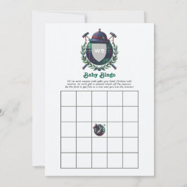 Preppy-rutig monogram baby shower-bingospel inbjudningar