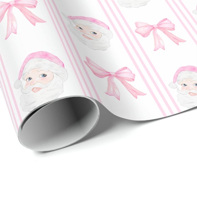 Preppy Santa och bows jul-årtusende Presentpapper (Rullad Hörn)