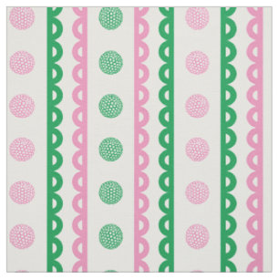 Preppy scallopad golf randig - Rosa & Grön Tyg