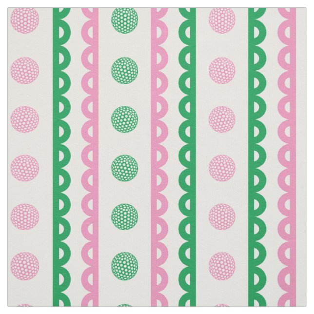 Preppy scallopad golf randig - Rosa & Grön Tyg (Provkarta)