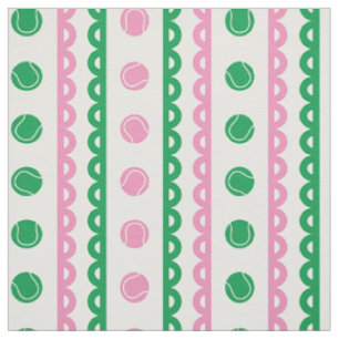 Preppy scallopad tennisrand - Rosa & Grön Tyg