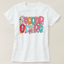 Preppy Second Grade 2nd Grade Teachers Girls T Shirt